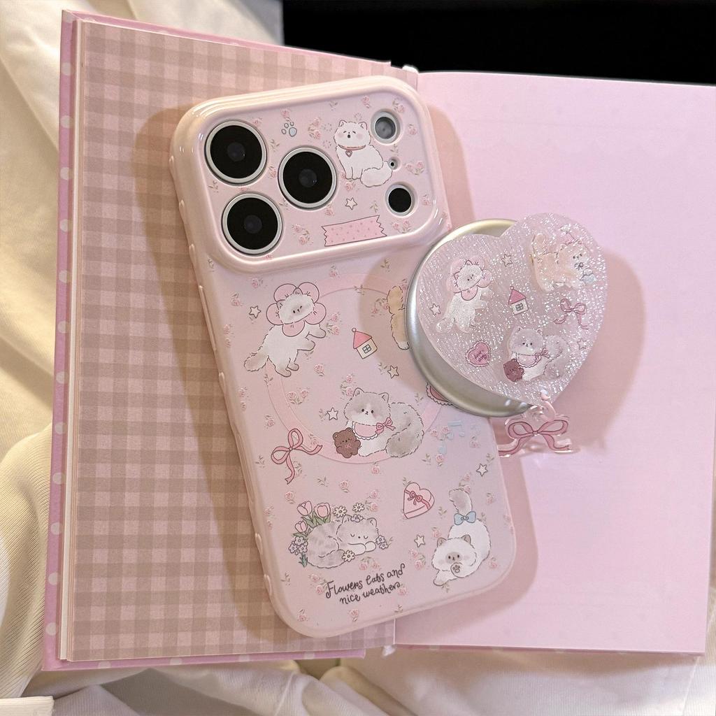3D Cartoon Kitten Phone Case with Stand for iPhone 16, iPhone 17, and iPhone 17 Pro Max