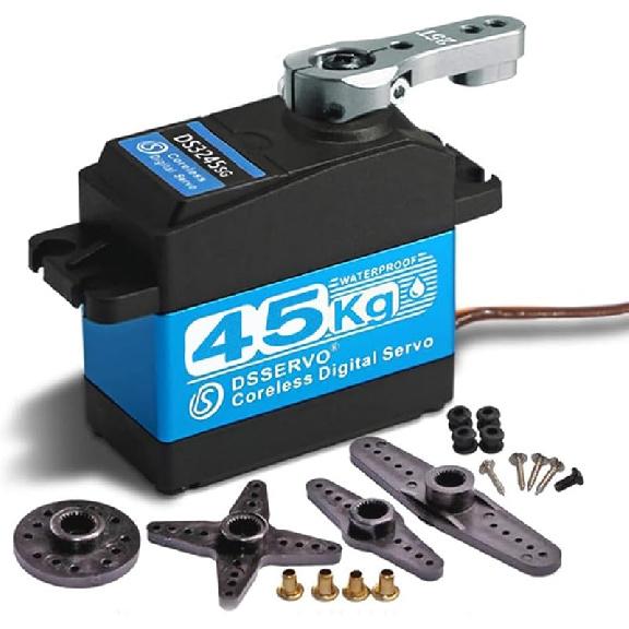 45kg High Torque Coreless Motor Servo Metal Gear Digital and Stainless Steel Gear Servo Motor Servo for 1/8 1/10 1/12 RC Cars DIY (270 Degree)
