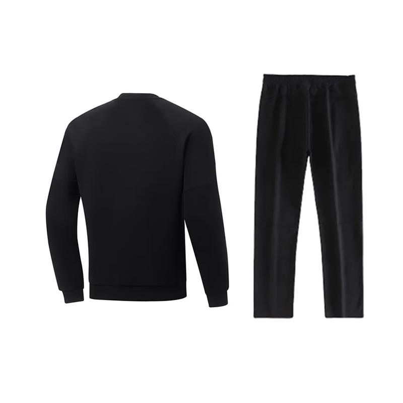 Li Ning Minimalist Striped Comfortable Versatile Crew Neck Pullover Long Sleeve Sweatshirt Casual Sports Suit Unisex Sweatshirt Black AWDU95-1-AKL81-1