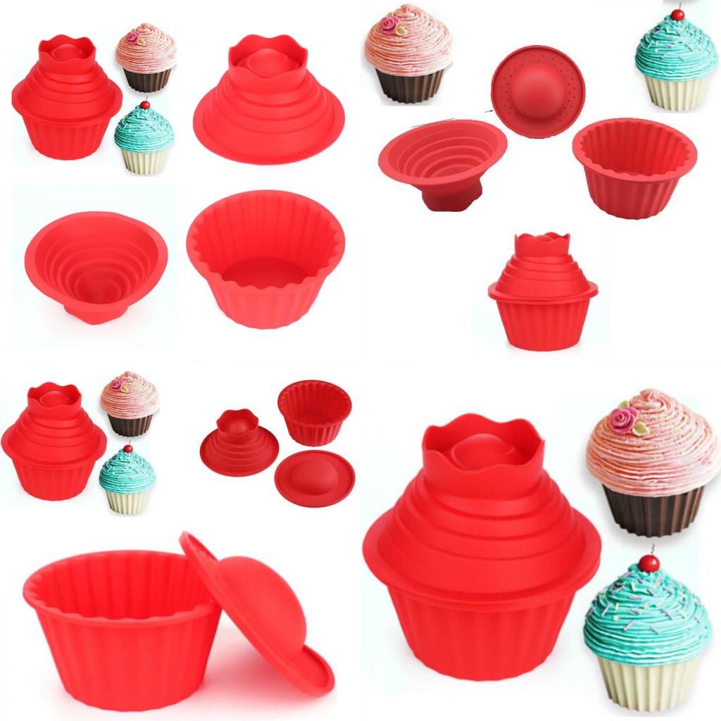 Premium Silicone Big Top Cupcake Mold For Irregular Muffin And Mousse Cakes