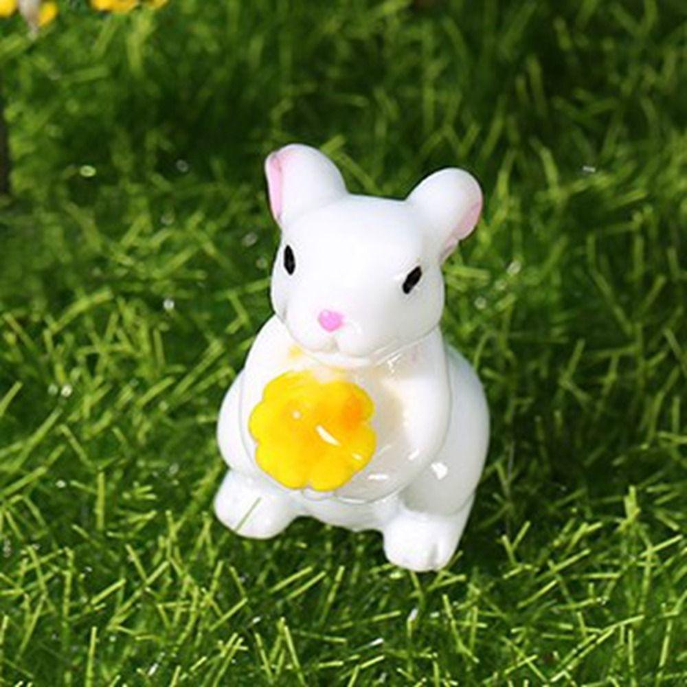 3D Resin Mushroom Ornaments Mini Garden Rabbit Model Cute Simulation Mushrooms Bunny  Outdoor