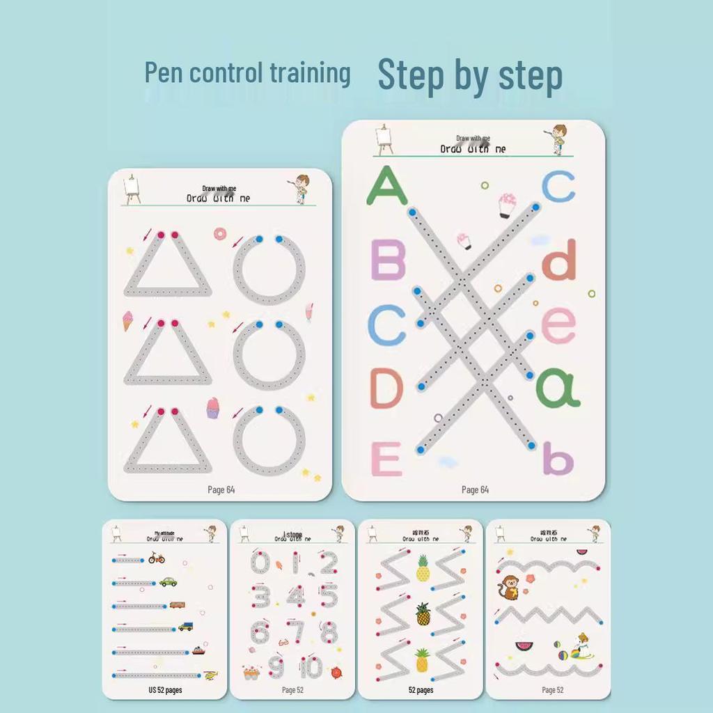 Children's Erasable Pen Practice and Concentration Training Cards for Early Education and Enlightenment