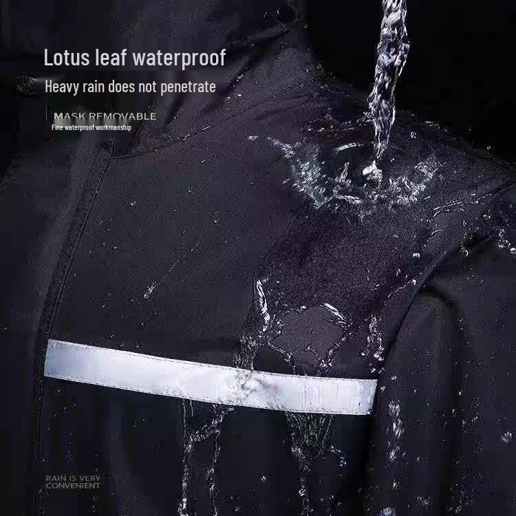 Marineblauer reflektierender Regenmantel und Hose für Herren - Wasserdicht, verdickt, zweiteilig, ideal für Sicherheits- und Sanitätsarbeiter