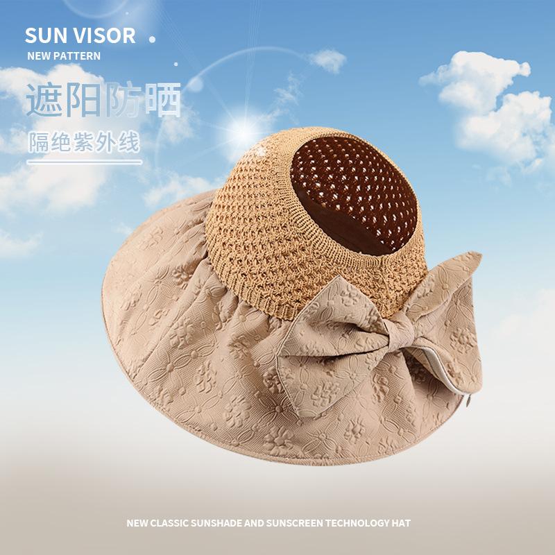 

Летняя новая шляпа от солнца для детей, можно хранить солнцезащитный крем, шляпа-ведро с открытым верхом, для путешествий на открытом воздухе, защита от УФ-лучей, шляпа от солнца M（54-60cm）