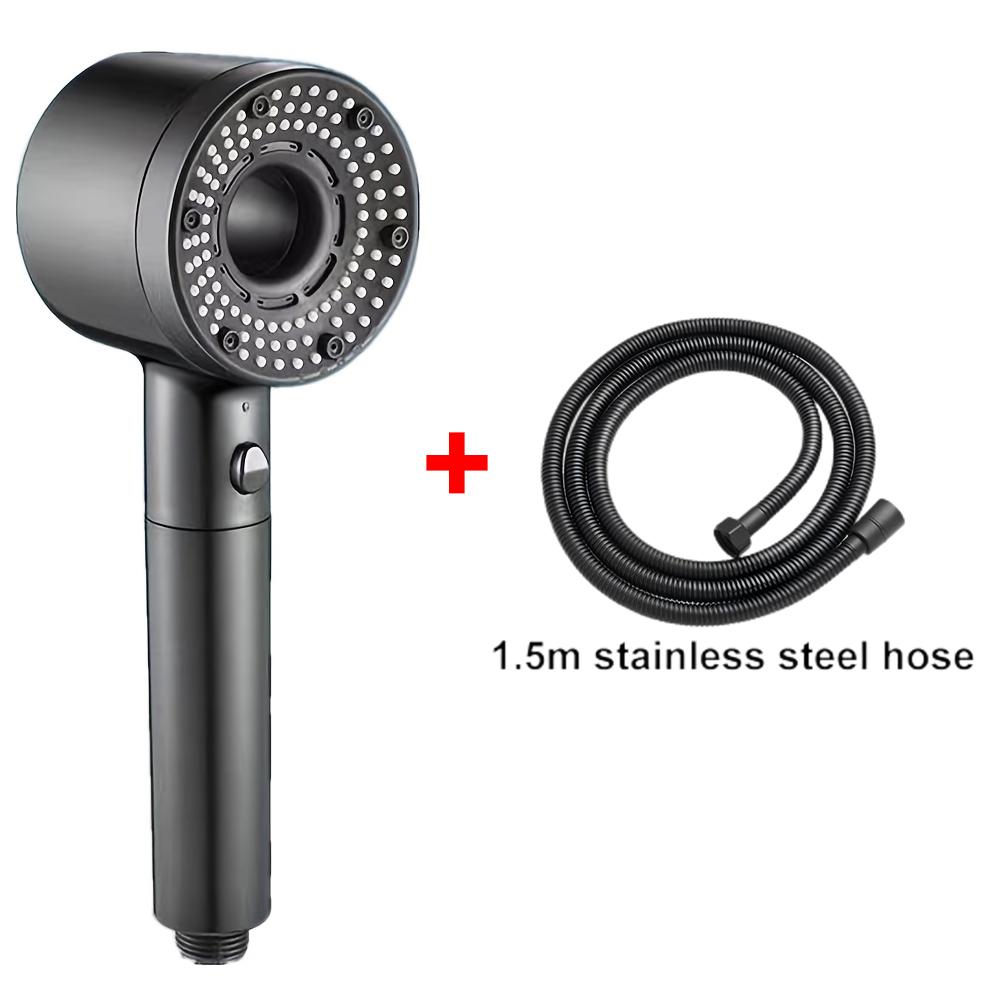 5 Modes One Key Stop Water-saving Shower Head Handheld Large Flow High-pressure Shower Nozzle with Filter Bathroom Showerhead