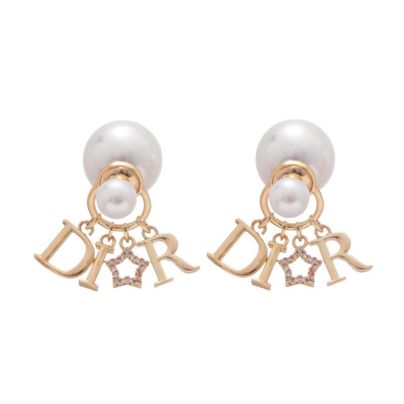 Elegant Silver Needle Zircon Letter Earrings For Women With Gold And Silver Finish SilverNeedleGold