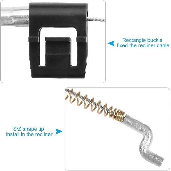 APACALI Recliner Pull Cable Replacement Set of 2, Universal Black Sofa Couch Recliner Release Cables with Metal Pull Handle fits Most Recliner