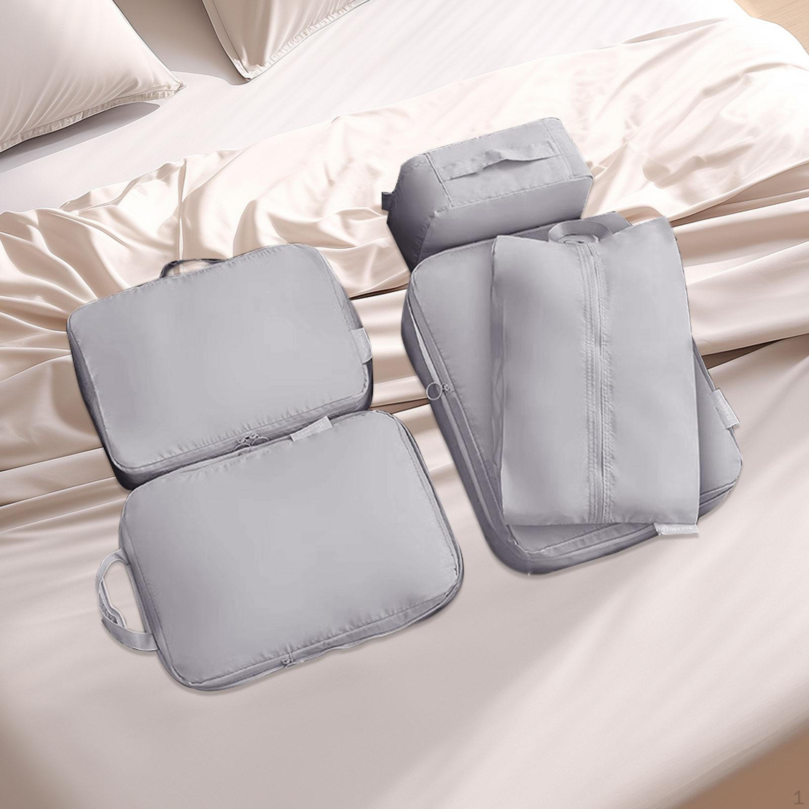 

5 Pieces Packing Cubes Suitcase Organizer Bags Lightweight Versatile Travel Packaging Luggage серый