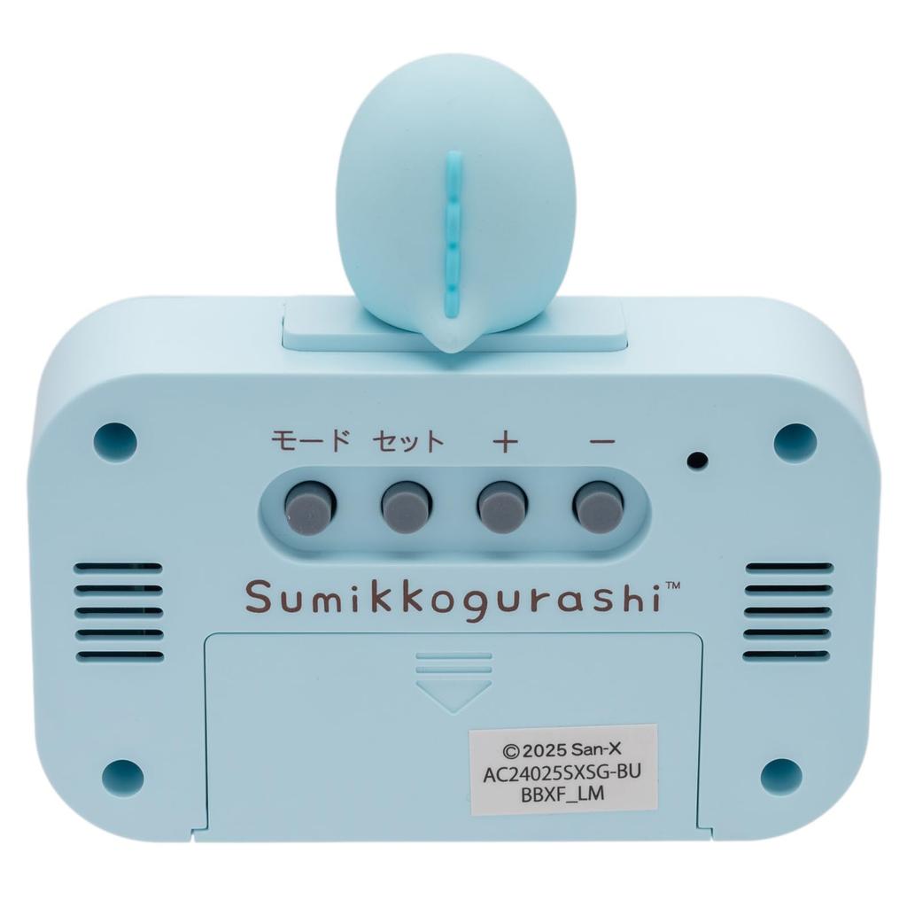 ALIAS Digital Desk Clock with Sumikkogurashi 3D Figure, Calendar, Thermometer, Blue (Tokage) AC24025SXSG-BU