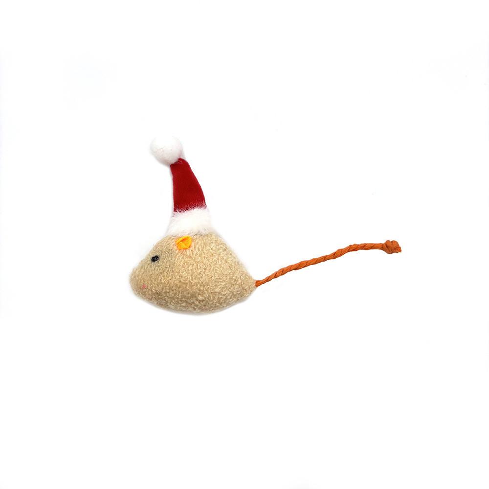 

Плюшевая мышка в рождественском стиле, игрушка для стачивания зубов, игрушка для самостоятельного развлечения питомца, износостойкая, устойчивая к укусам, легко чистится, интерактивная игрушка для тренировок