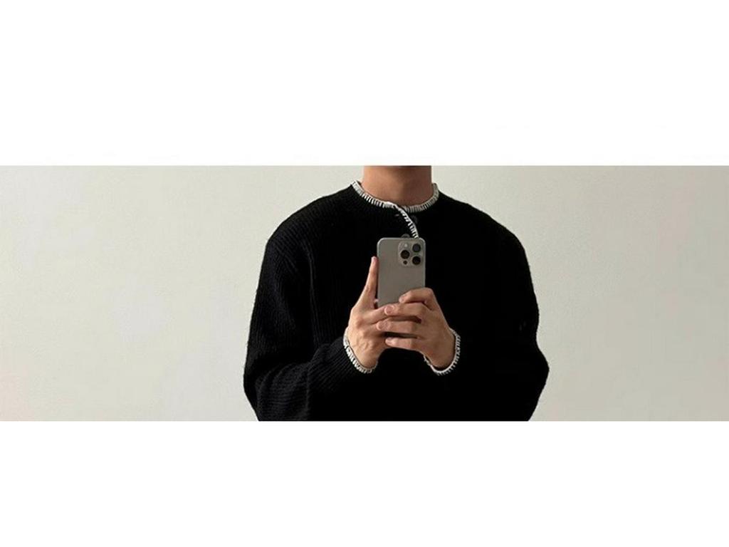 Men's Cleanfit Henley Collar Knit Sweater - Autumn/Winter High-End, Casual Base Layer