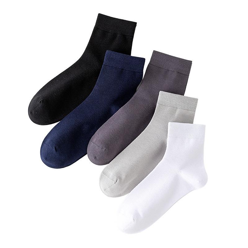 Socks Men's Anti-odour Sweat Summer Mid-calf Socks Thin Section of Pure Cotton Summer Breathable Cotton Leisure Mesh Men's Socks