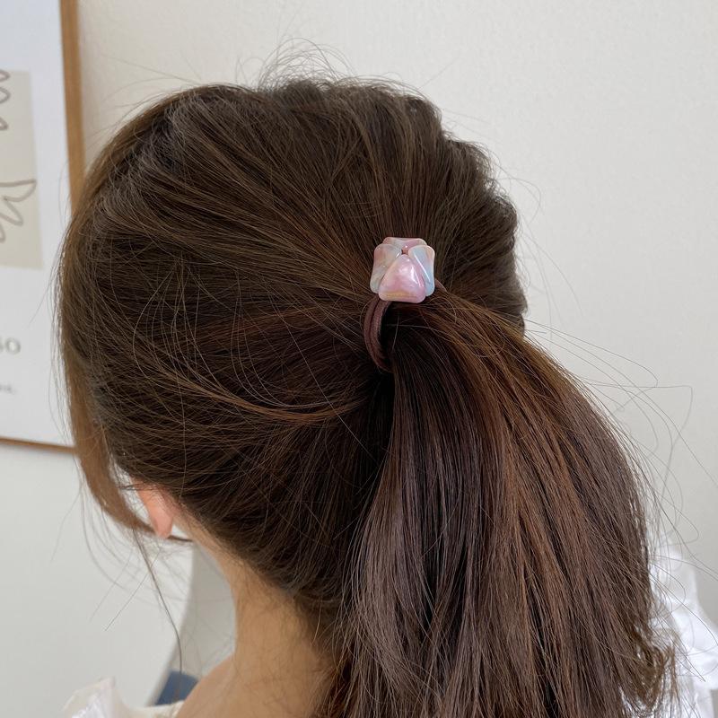 Fashion Acrylic Tulip Flower Hair Rope for Women Simple High Ponytail Elastic Acetate Hair Rope Hairbands Hair Accessories