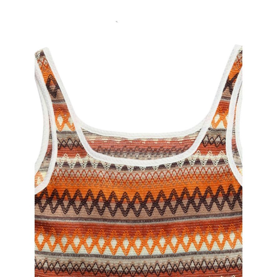 YYFS Women's Fashion Casual Summer Spring Rhombus Print Sleeveless Square Collar High Waist Trousers Jumpsuits & Rompers