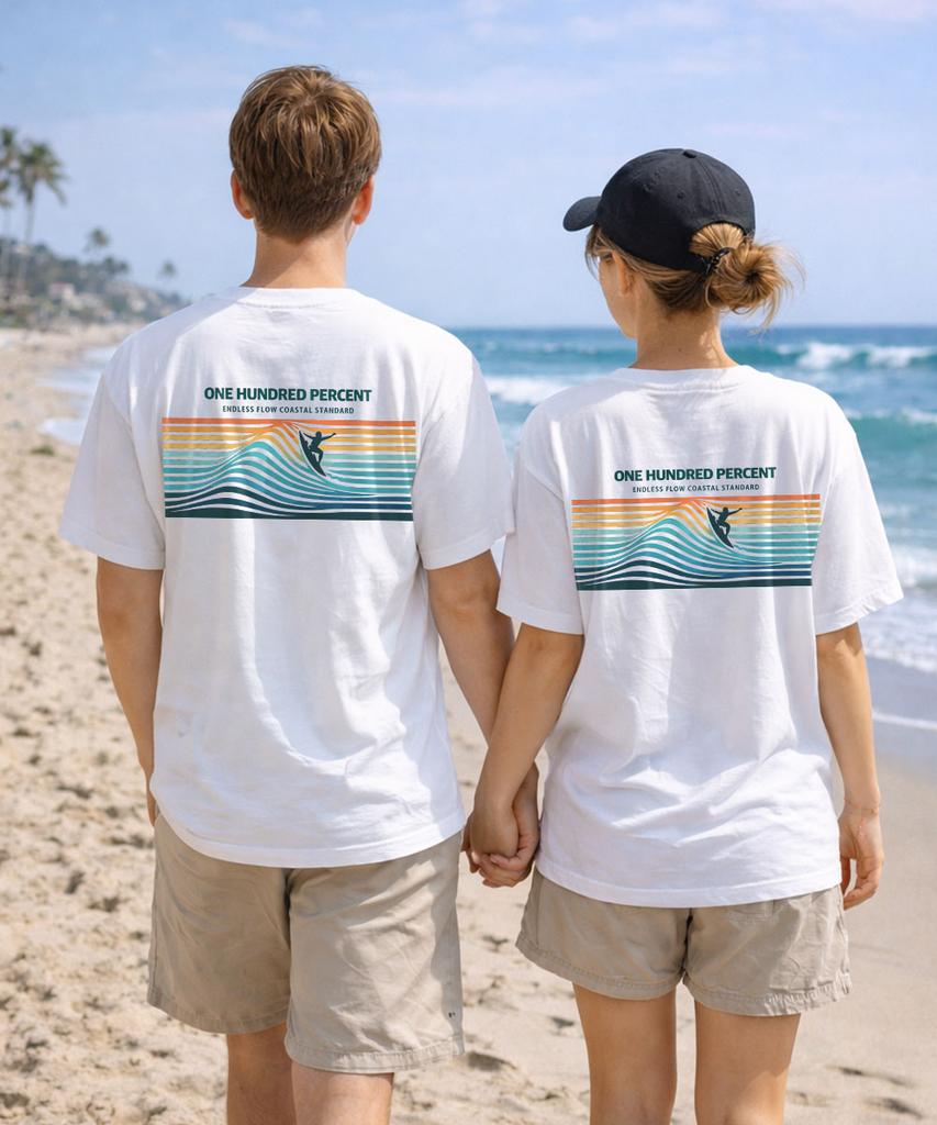 OHP Ohpxjoy Bsurfing Line Semi-Oversized Short Sleeve Tee