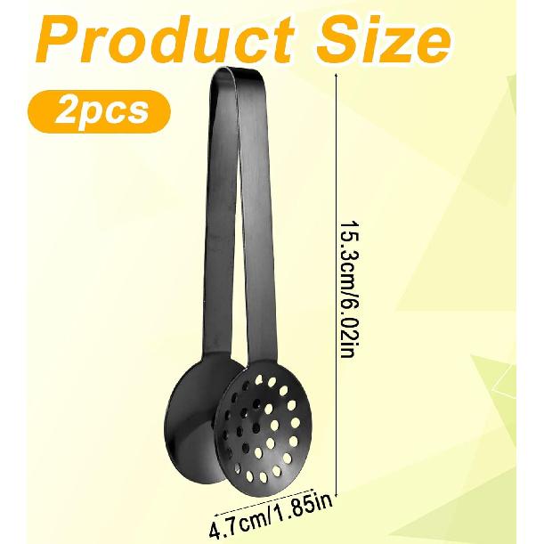 2pcs Tea Bag Squeezer Tongs, Stainless Steel Tea Bag Dispenser Gripper Picker Accessories Premium Teabag Filter Spoon Strainers Clip for Tea Drinkers