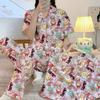 Circus Pajamas Women'S Spring Summer Cute Wind Short-Sleeved Three-Piece Loungewear