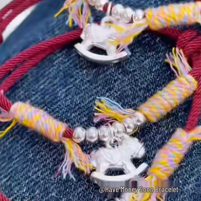 Year of the Horse Red String Bracelet Women's Sterling Silver 999 Zodiac Gift