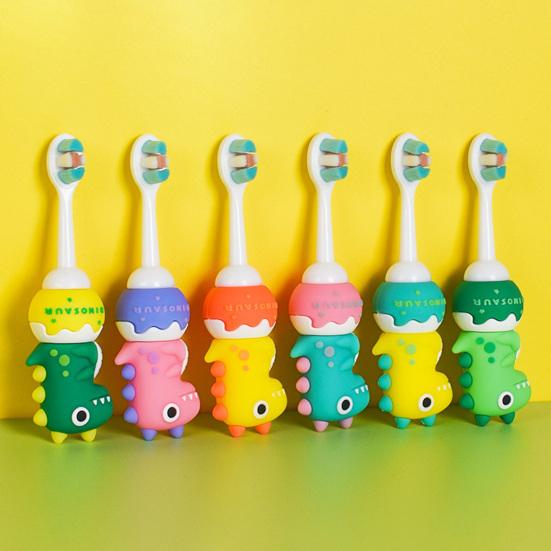 Praktický dětský zubní kartáček, opakovaně použitelný lehký dinosaurus