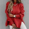 2025 Autumn Winter Loose Lazy Style Comfortable Long Sleeved Pullover Knitted Sweater Women