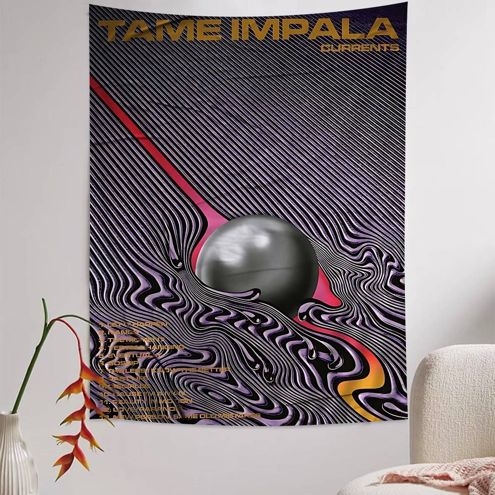 Popular Band T-Tame I-Impala Hanging Bohemian Tapestry Bohemian Wall Tapestries Mandala Kawaii Room Decor