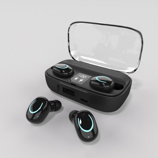 1 Set Wireless Headsets Digital Display Waterproof Delay Free Stereo Surround Stable Transmission Call Function Bluetooth-compatible