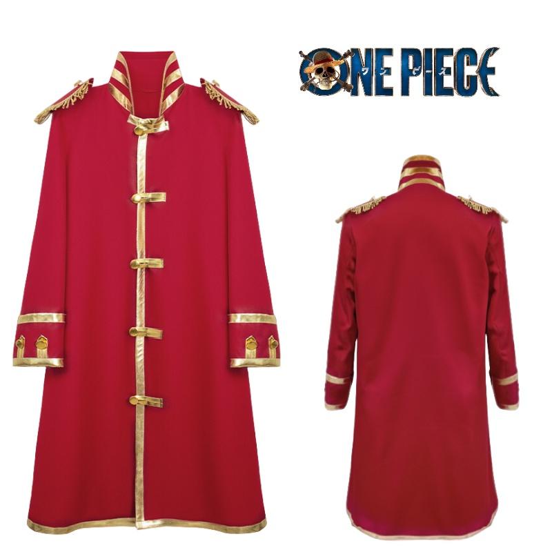 Luffy Piece One Reallife Movie Cosplay Costume Red Cape Halloween Role Playing