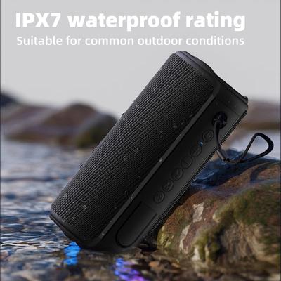 Bluetooth Speaker,Wireless Portable Speaker,  IPX7 Waterproof, 40W Loud Stereo Sound,13H+ Playtime with Lights, for Home Outdoor