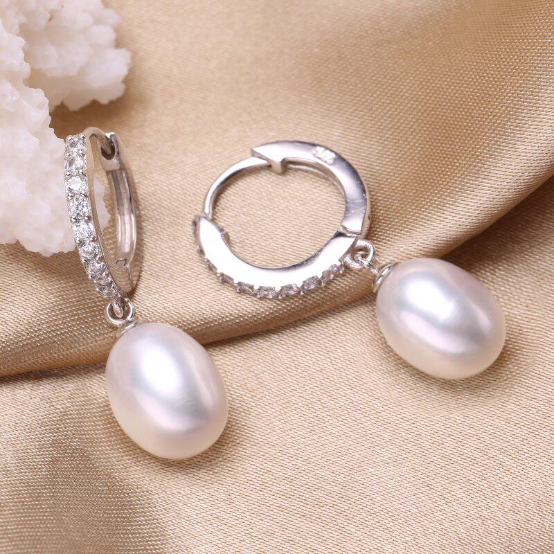 LSOOYH Charms Süßwasserperlen Ohrringe für Frauen Mode Creolen Hochzeitsgeschenk Perlenschmuck