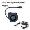 12V Dc 7530 Blower Turbo Cooling Fan with Adjustable Speed Power Controller Barbecue Air Blower Picnic Grill Wood Stove Cooking