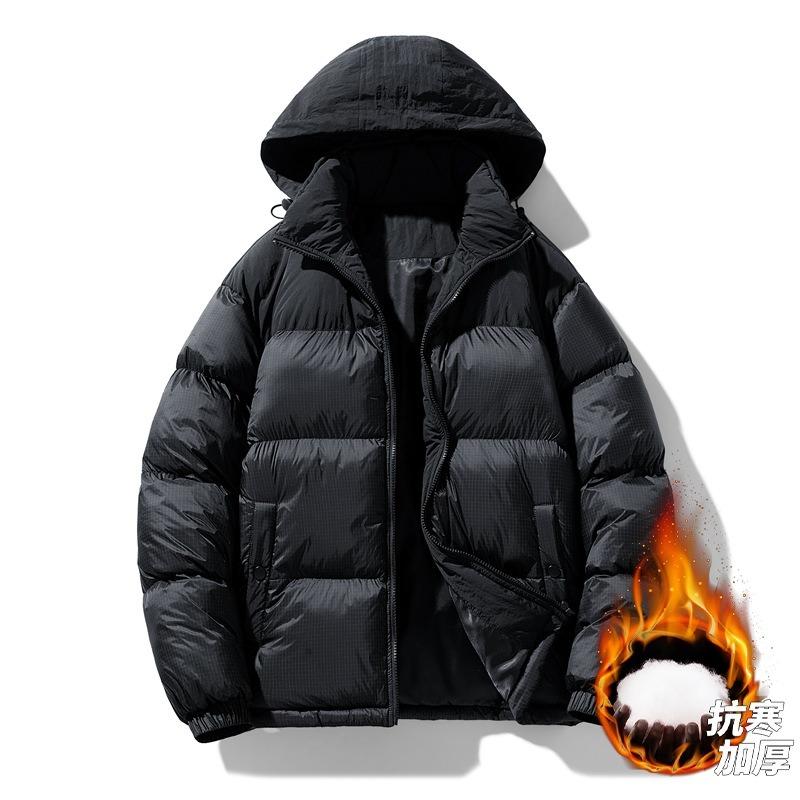Men's cotton-padded clothes winter new casual trend thickened cotton clothes hooded splicing bread clothes jacket men