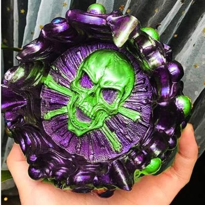 DIY Crystal Epoxy Ashtray Mold New Skull Ashtray Mold High Mirror Handmade Silicone Resin Mold