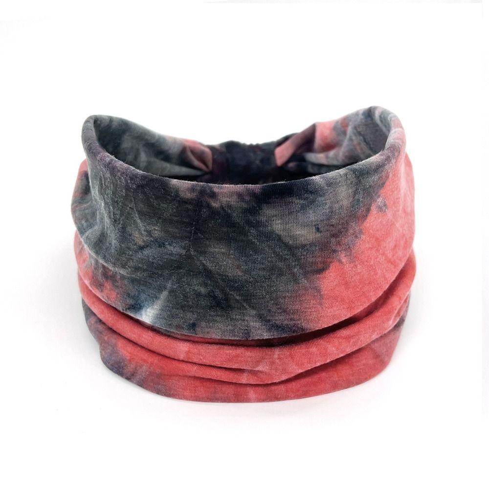 Colorful Tie Dye Headwrap Elastic Wide Headband Bowknot Turbans Cross Headband  Girls Ladies