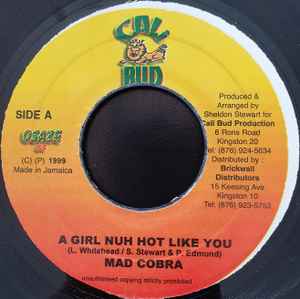 7inch Record MAD COBRA - A Girl Nuh Hot Like You NONE Cali Bud 1999 Jamaica Reggae, Ska & Dub Used
