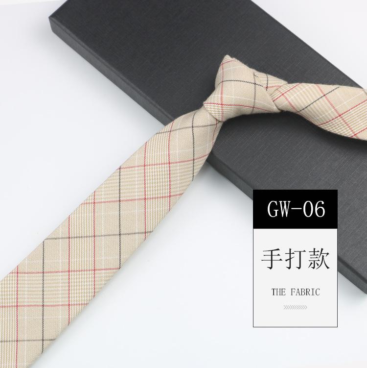 Cravatta a quadri da uomo e da donna, a mano, casual, camicia casual, uniforme, stile college, caffè, retrò, cravatta in cotone