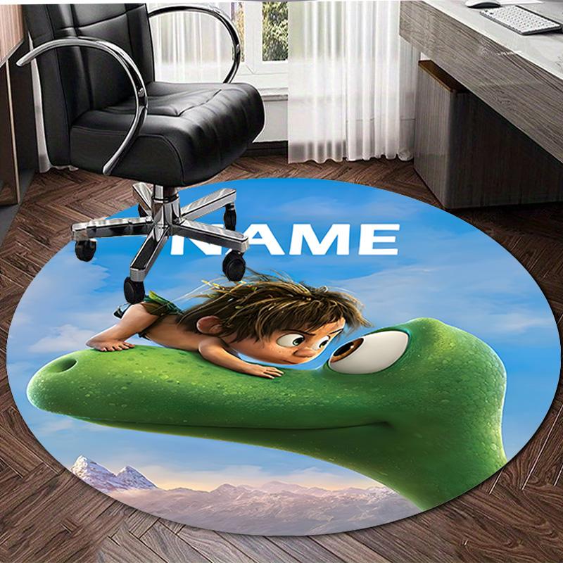 Personalized Good Dinosaur Round Chair Office Rug - Perfect for Mat, Office Chair & More - Ideal Gift for Birthdays and Holidays