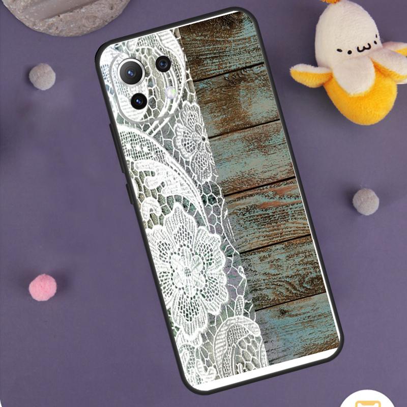 Western Rustic Barn Wood Lace Case For Xiaomi 15 14 Ultra 13T 14T 15T 17 Pro Max POCO F8 Ultra F5 F6 F7 X5 X6 X7 Pro Cover
