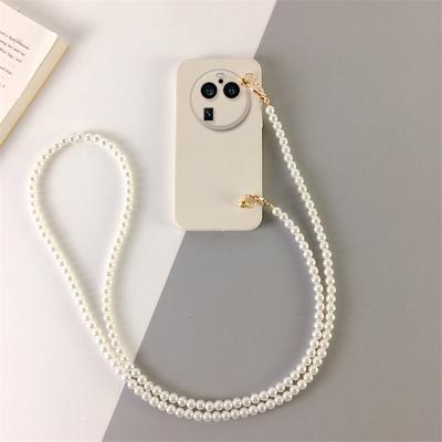 Crossbody Pearl Lanyard Necklace Chain Phone Case For OPPO Find X6 X5 X3 X2 Pro Lite X3 NEO X2 Neo Protective Camera Lens Soft Silicone Cover