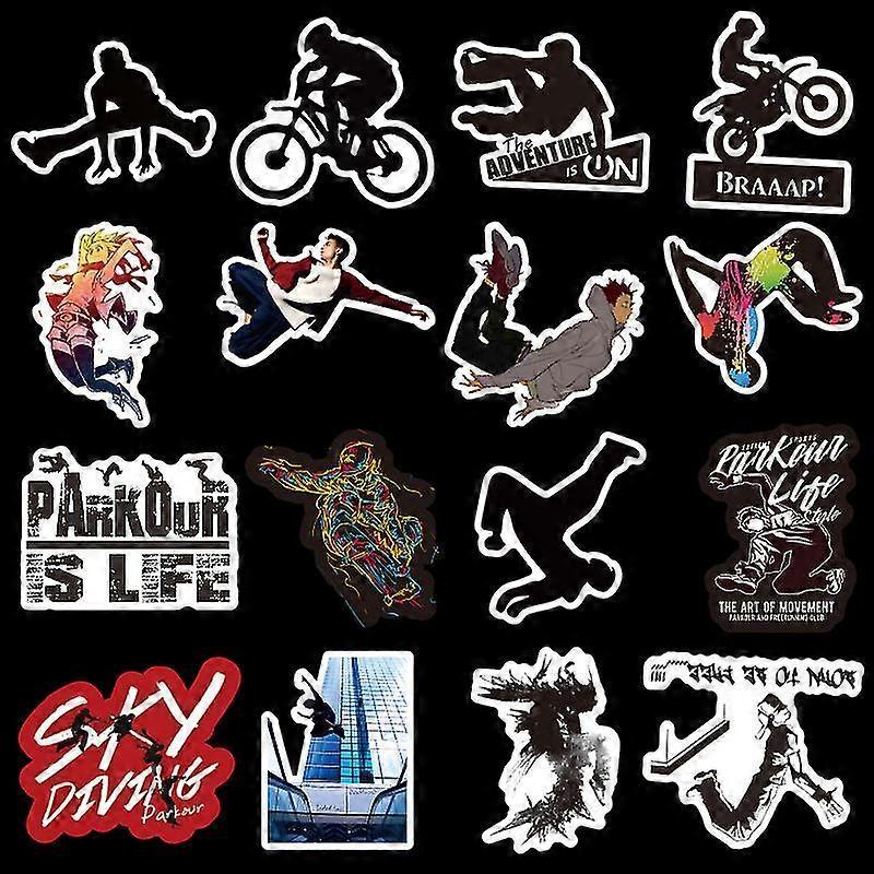 Parkour Stickers Extreme Sports Suitcase Password Suitcase Suitcase Stickers Doodle Guitar Notebook Stickers 50 Patterns