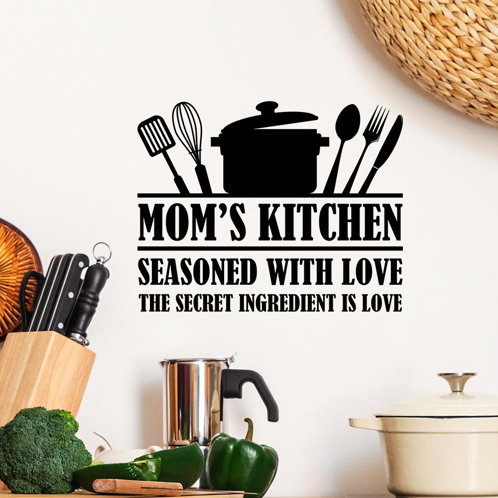 WZ9007 Kitchen Kitchenware English Slogan Restaurant Home Background Wall Decoration Wall Sticker