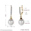 Pearl And 18K Gold Plated CZ Earrings Copper Jewelry