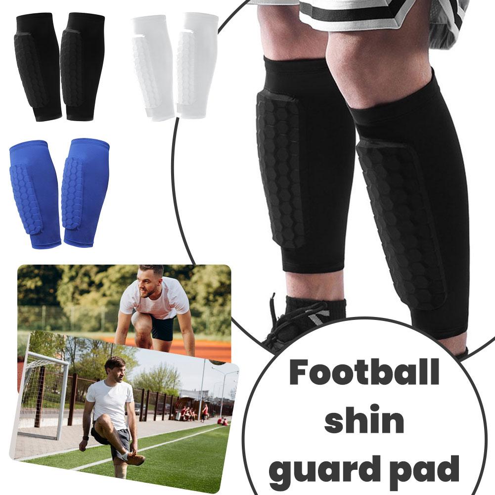 1 Paar Fußball Schienbeinschoner Socken Ärmel mit Schaumstoff Waden Kompressionsärmel Wabenpolster Sport Legging & Fußballausrüstung