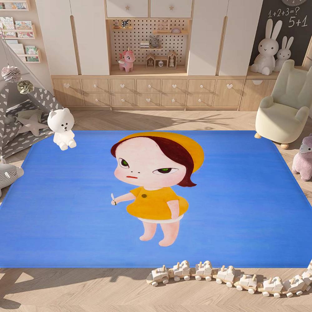 Yoshitomo Nara Dream Doll Anime Floor Mat Retro Multiple Choice Living Room Kitchen Rug Non-Slip Modern Home Decor