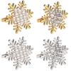 Pack of 6 Napkin Rings Christmas Snowflake Napkins Holder Metallic Napkin Buckle Sophisticated Plating Accessories