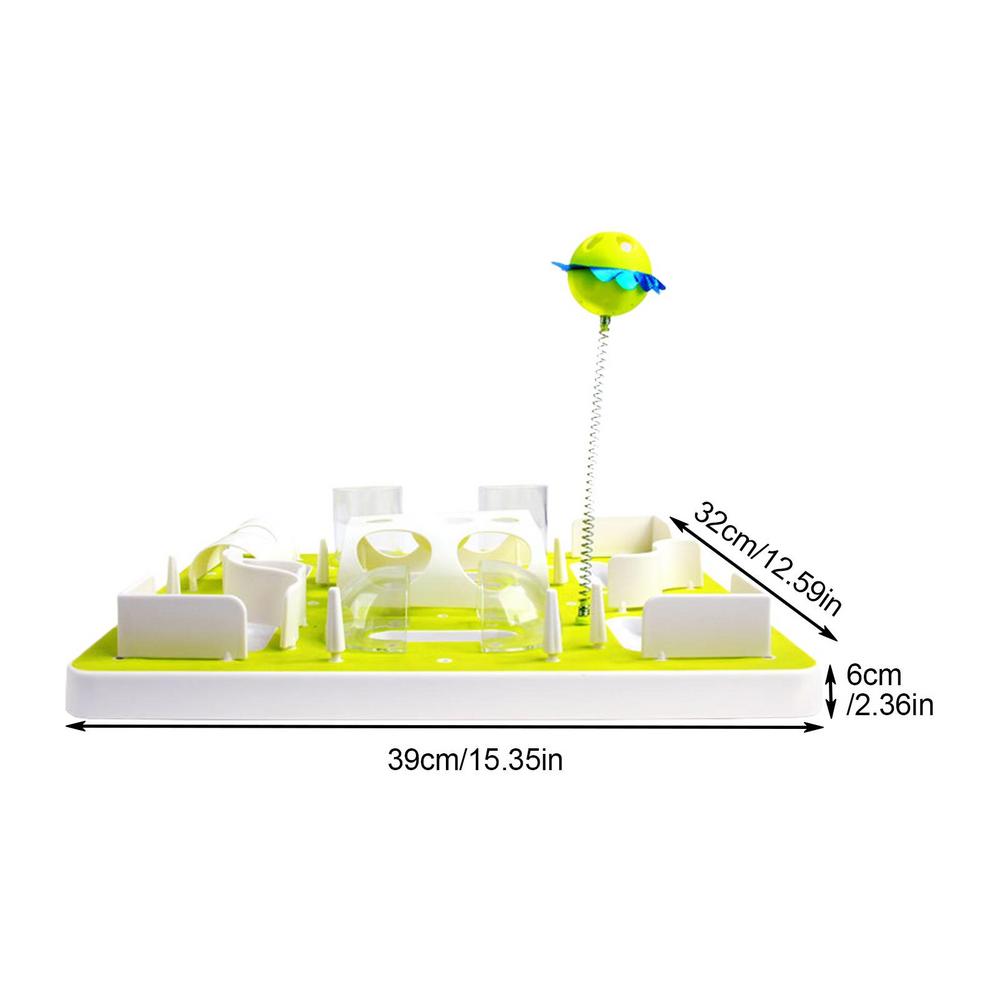 

Cat Feeder Slow Eating Bloat Stop Food Plate Maze Interactive Puzzle Anti Skid Dishes Tray Home Pet Accessories Training Tool зелений