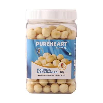 Pureheart Natural Macadamia (650 Gm) Premium Australian Macadamia Nuts, Rich In Antioxidants - Whole, Exotic, and Crunchy Dry Fruits- Reusable Jar