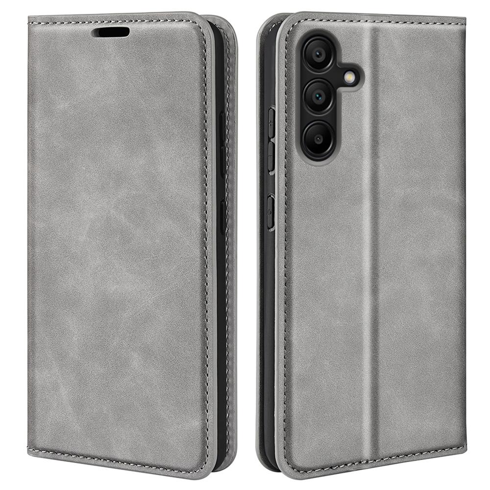 

Для Samsung Galaxy M15 5G чехол кожаный чехол-кошелек с защитой от царапин Grey