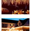 Solar LED Snowflake Icicle String Lights for Outdoor Christmas Decorations