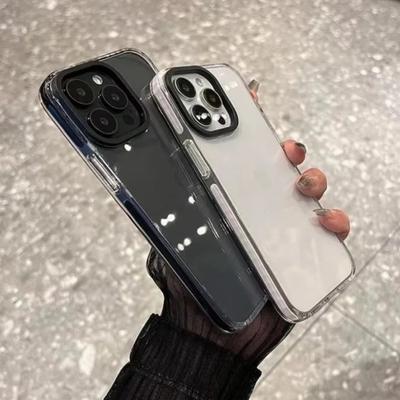 Coque de téléphone transparente de luxe pour iPhone 17 Air 11 12 13 14 15 16 Pro Max 7 8 Plus X Xs Max XR Bumper transparent Housse arrière