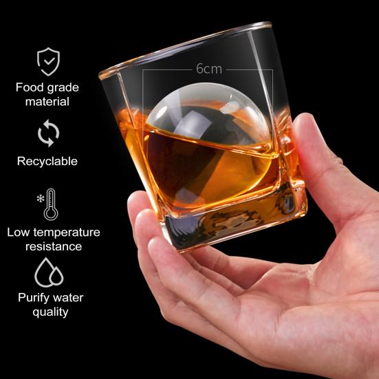 Silikonová forma na výrobu ledových koulí Velká forma na kostky ledu na whisky Bez BPA Opakovaně použitelné kulaté formy na led na koktejly